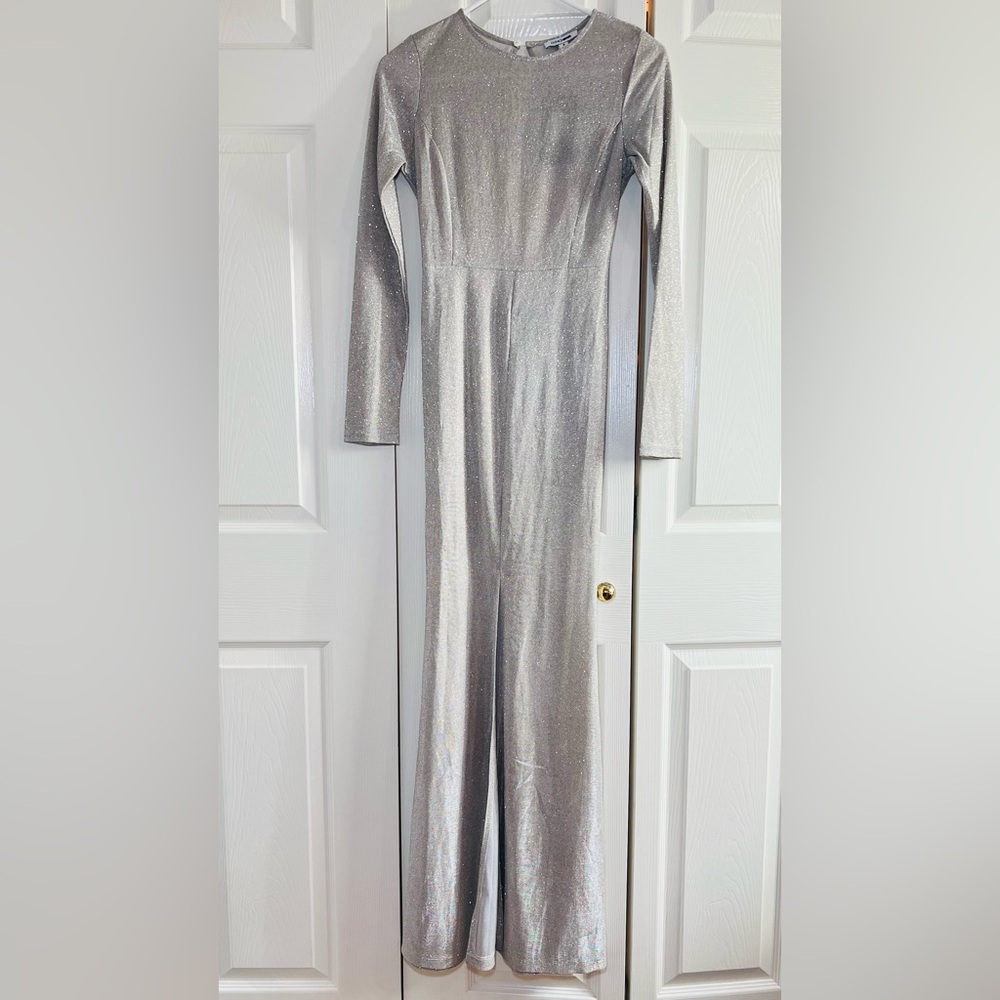 FASHIONNOVA Glam Mermaid Dress - Silver - NWT - Small